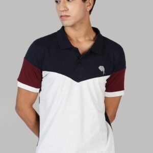 PR3 SS 005 ||NAVY&MAROON || 100% Cotton Polo T-Shirt