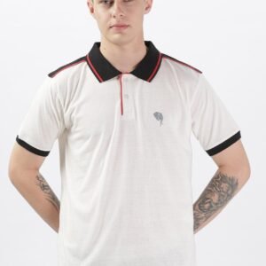 PR36 ||FANCY WHITE || 100% Cotton Polo T-Shirt