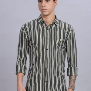 PR3-008 ||Olive Stripes|| Full Sleeve Shirt