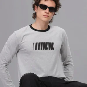 RFS002||Silver Melange|| Full Sleeve Round Neck T-Shirt