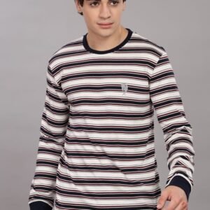 RFS010||Hoops Brown|| Full Sleeve Round Neck T-Shirt
