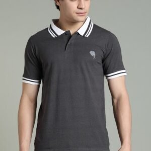 PR3 SS 006||GREY||100% Cotton Polo T-Shirt