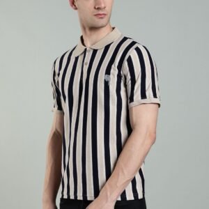 PR3 SS 007||Navy Stripes||100% Cotton Polo T-Shirt
