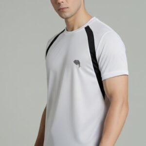RHSO1A ||WHITE BLACK|| Round Neck Half Sleeve
