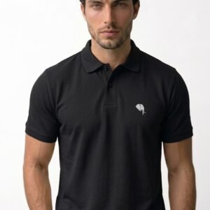 PR3 SS 008 C ||BLACK||100% Cotton Polo T-Shirt