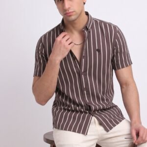 LS 005 ||BROWN STRIPES||Half Sleeve Shirt